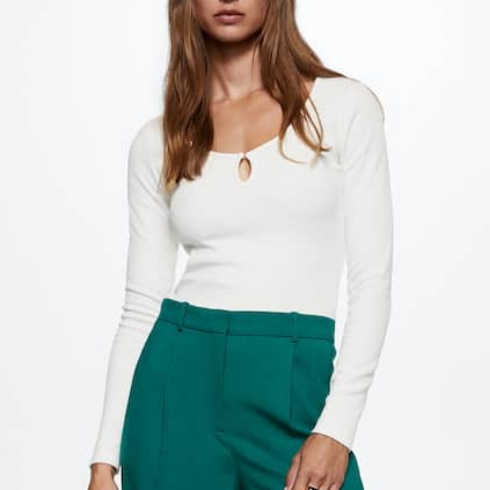 NWT Mango long sleeve tee with cutout